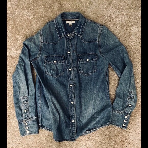 J. Crew Chambray Shirt - Vintage Indigo Size 0 - Picture 4 of 7